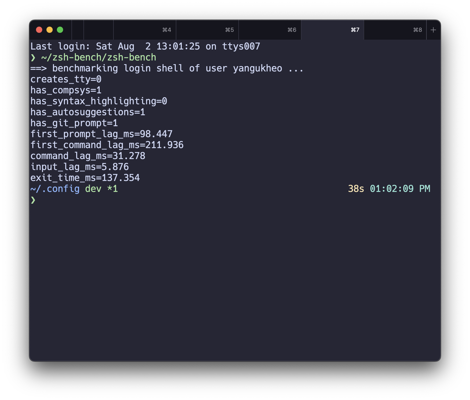 zsh-bench-result